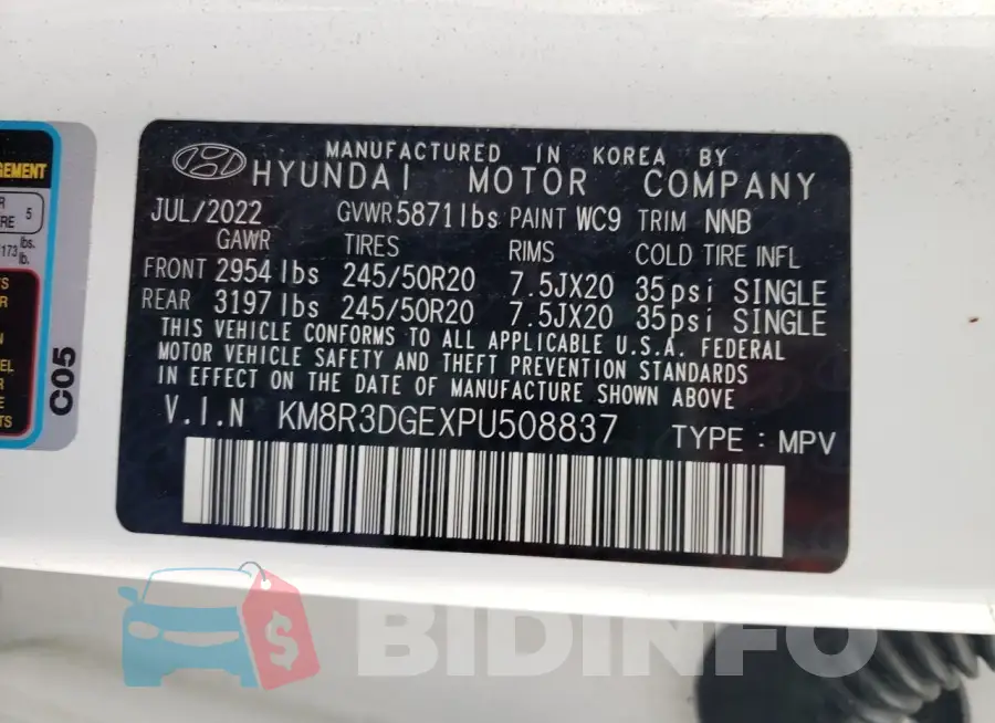KM8R3DGEXPU508837 Photo# 13