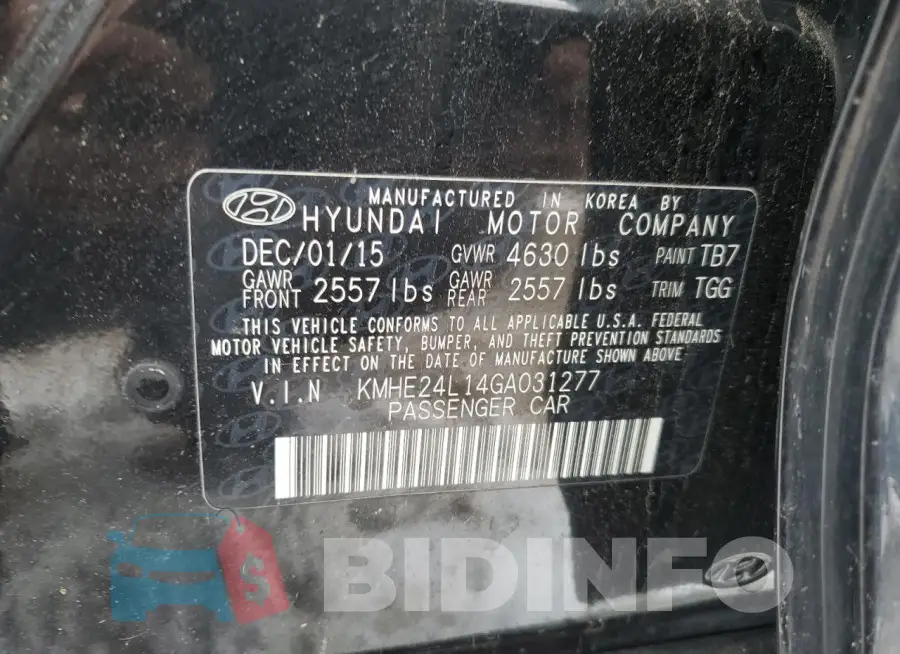 KMHE24L14GA031277 Photo# 12