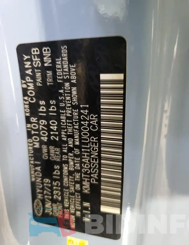 KMHT36AH1LU004241 Photo# 12