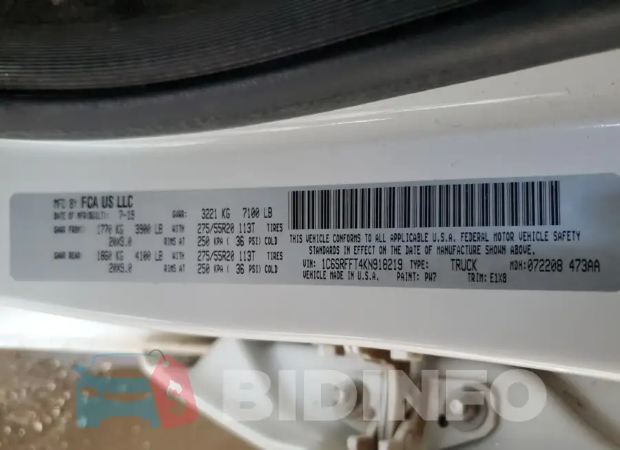 1C6SRFFT4KN918219 Photo# 12