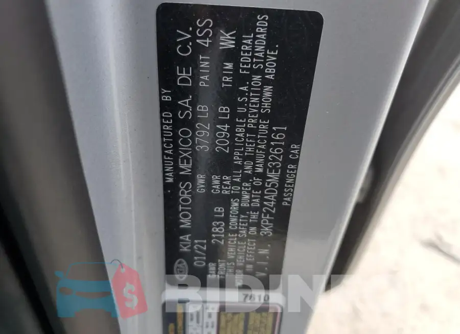 3KPF24AD5ME326161 Photo# 12