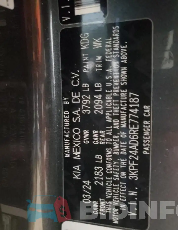 3KPF24AD6RE774187 Photo# 12