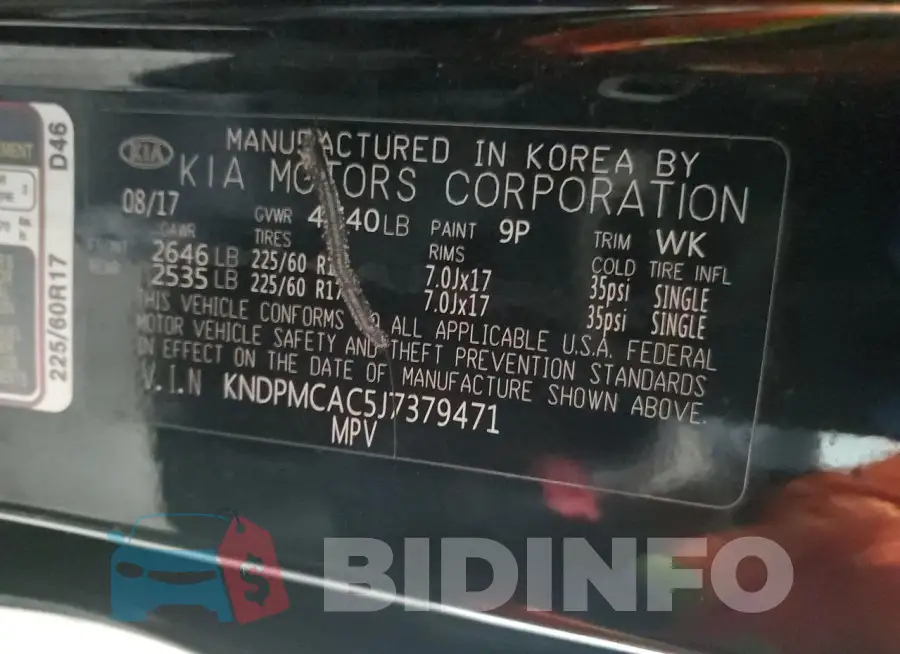 KNDPMCAC5J7379471 Photo# 14
