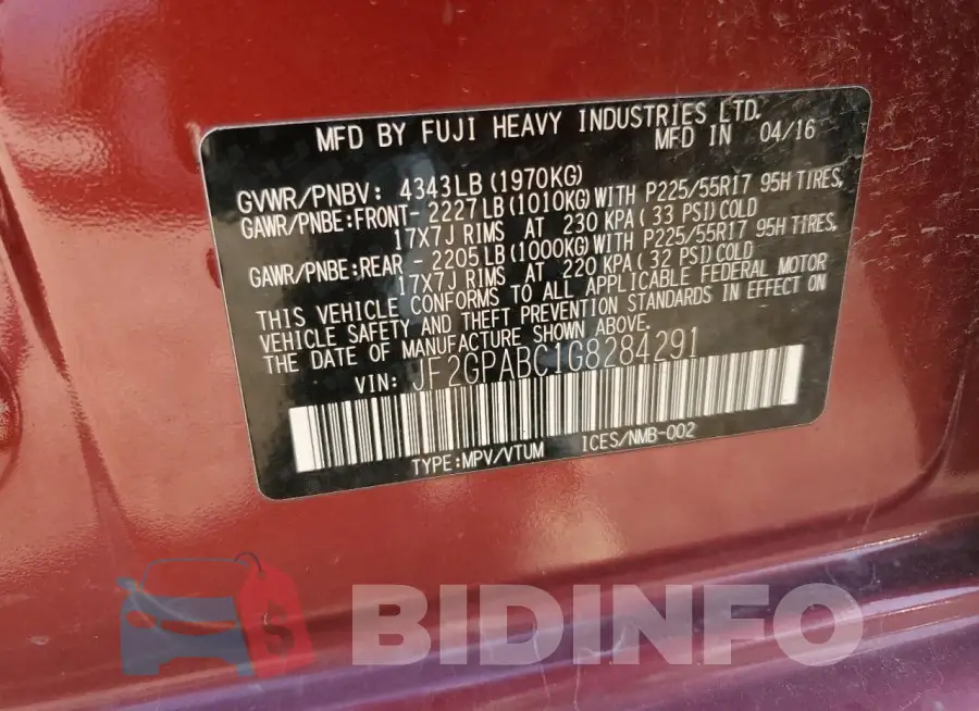 JF2GPABC1G8284291 Photo# 12