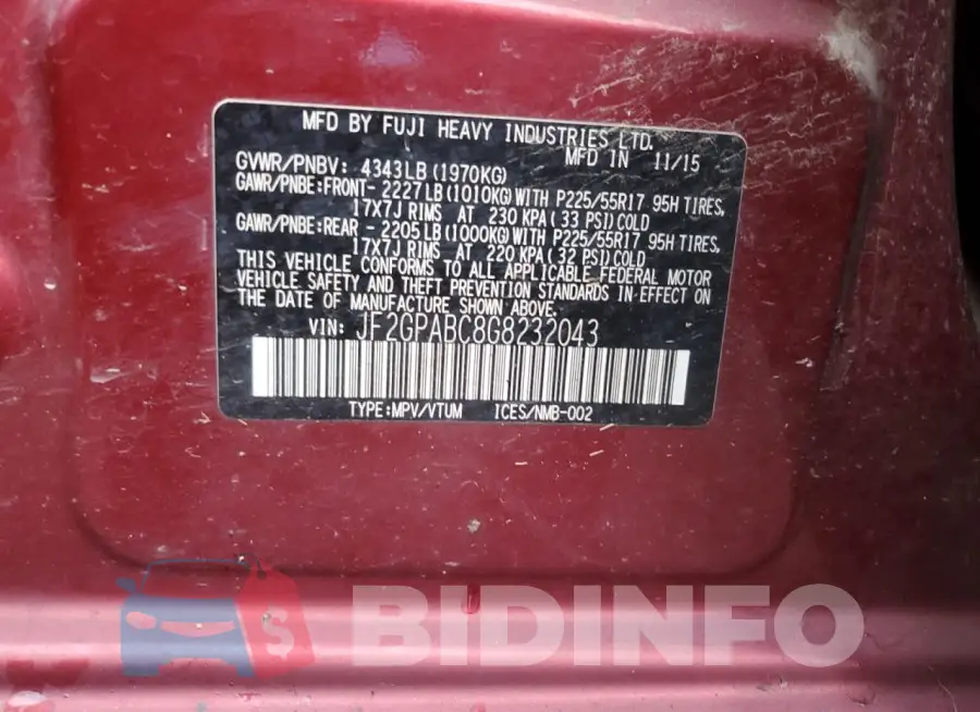 JF2GPABC8G8232043 Photo# 13