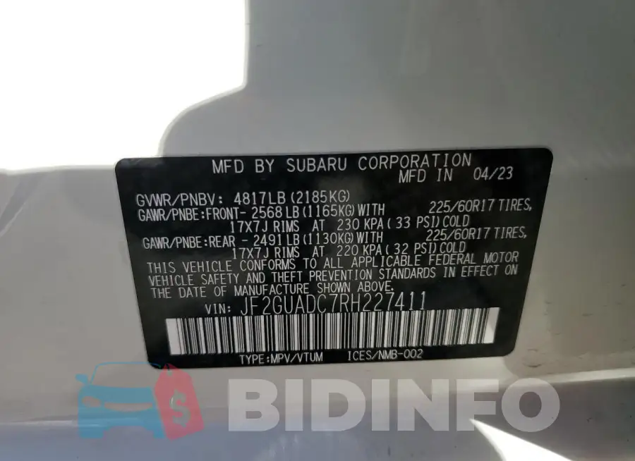 JF2GUADC7RH227411 Photo# 14