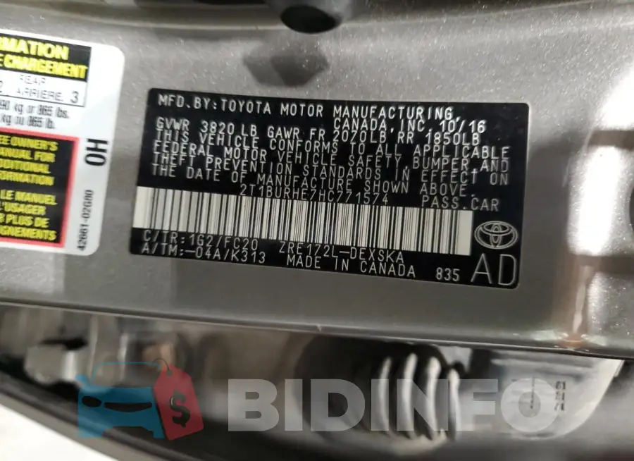 2T1BURHE7HC771574 Photo# 12