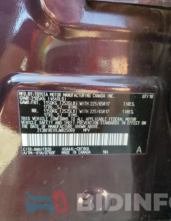 2T3BFREVXJW825069 Photo# 13