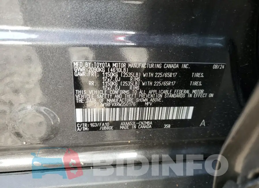 2T3W1RFVXRW350176 Photo# 13