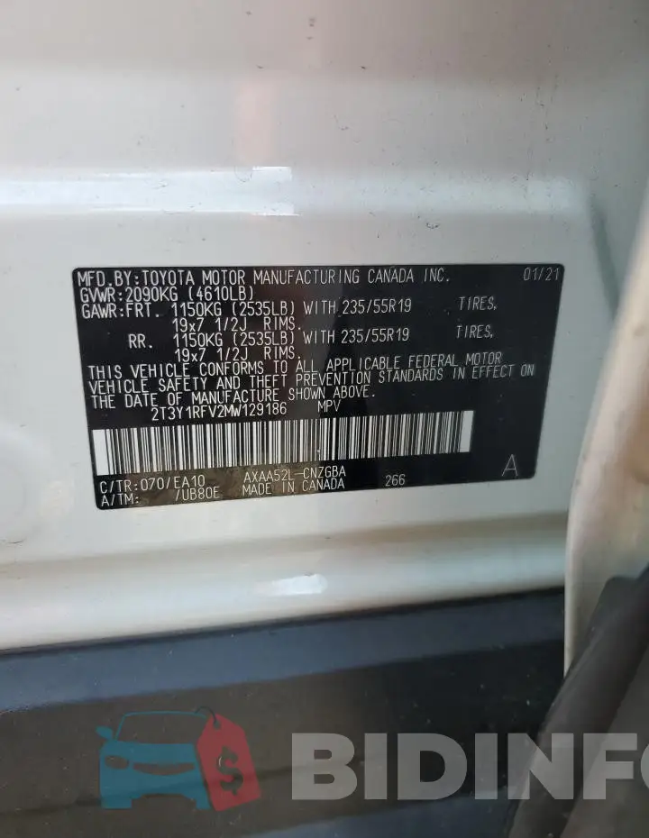 2T3Y1RFV2MW129186 Photo# 13