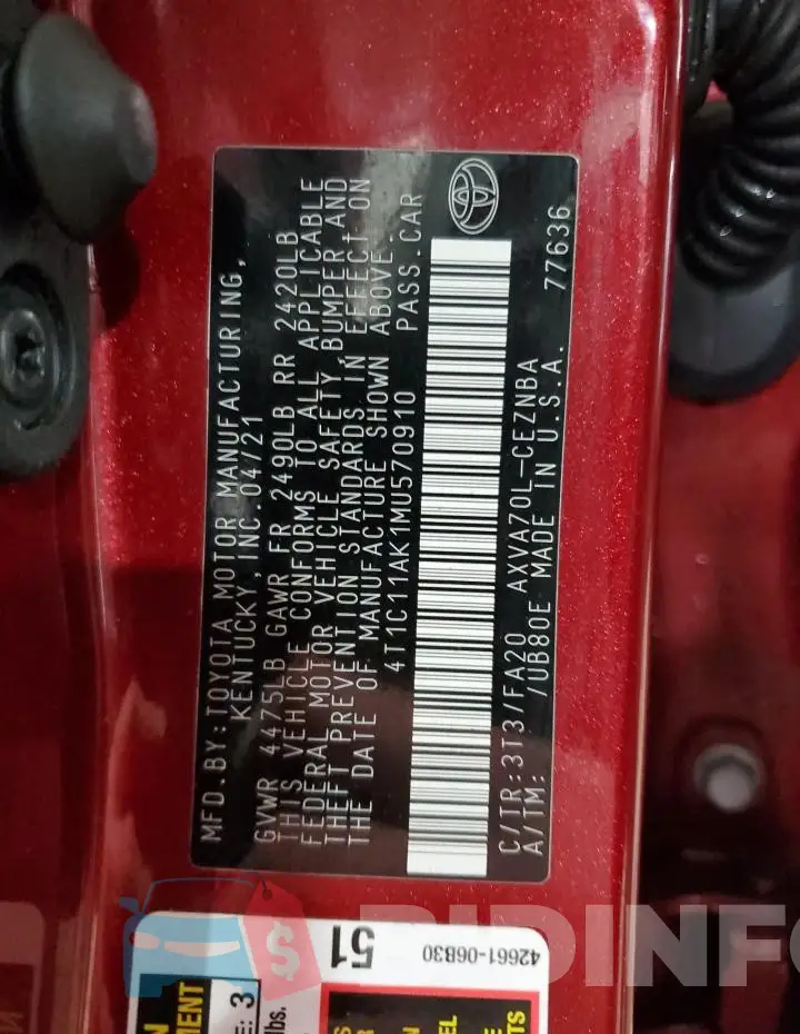 4T1C11AK1MU570910 Photo# 12
