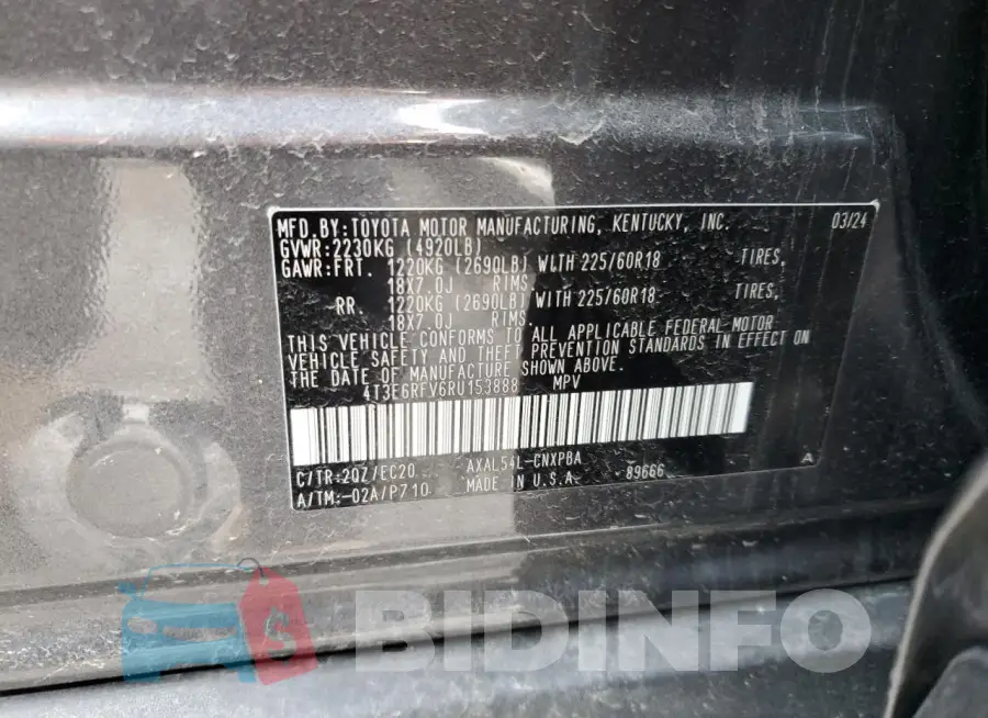 4T3E6RFV6RU153888 Photo# 13