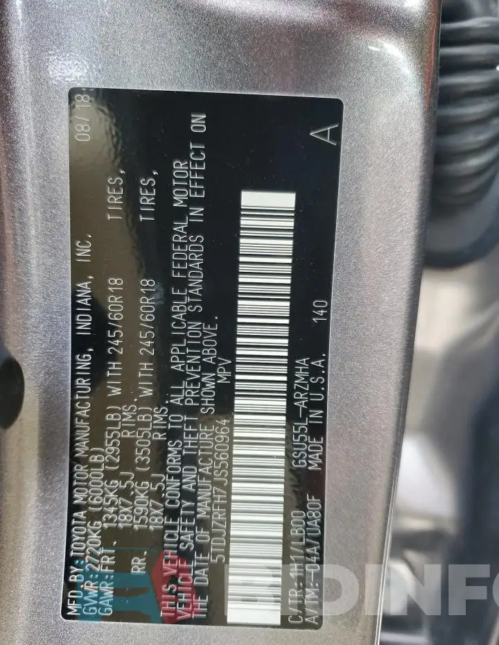 5TDJZRFH7JS560964 Photo# 13