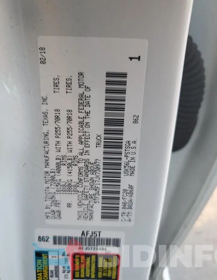 5TFDW5F17JX730977 Photo# 12