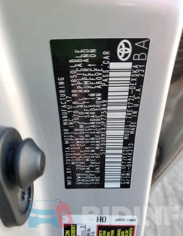 5YFBURHEXJP775849 Photo# 13