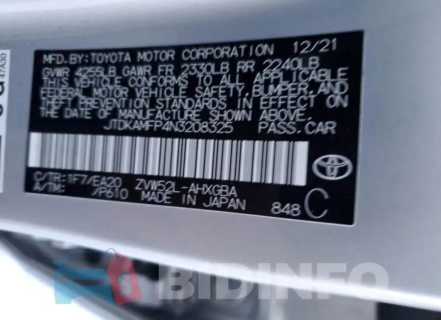 JTDKAMFP4N3208325 Photo# 12