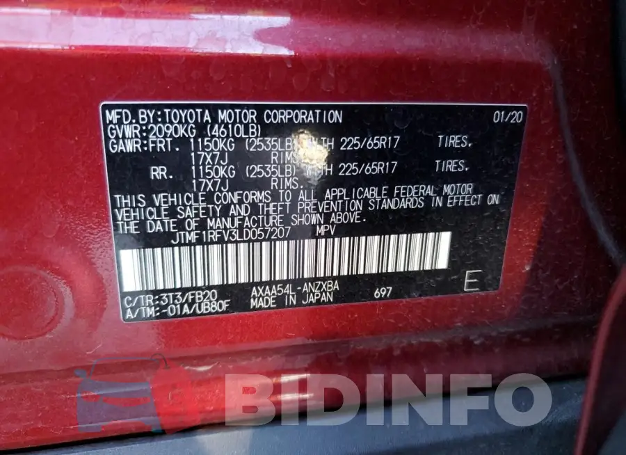 JTMF1RFV3LD057207 Photo# 13