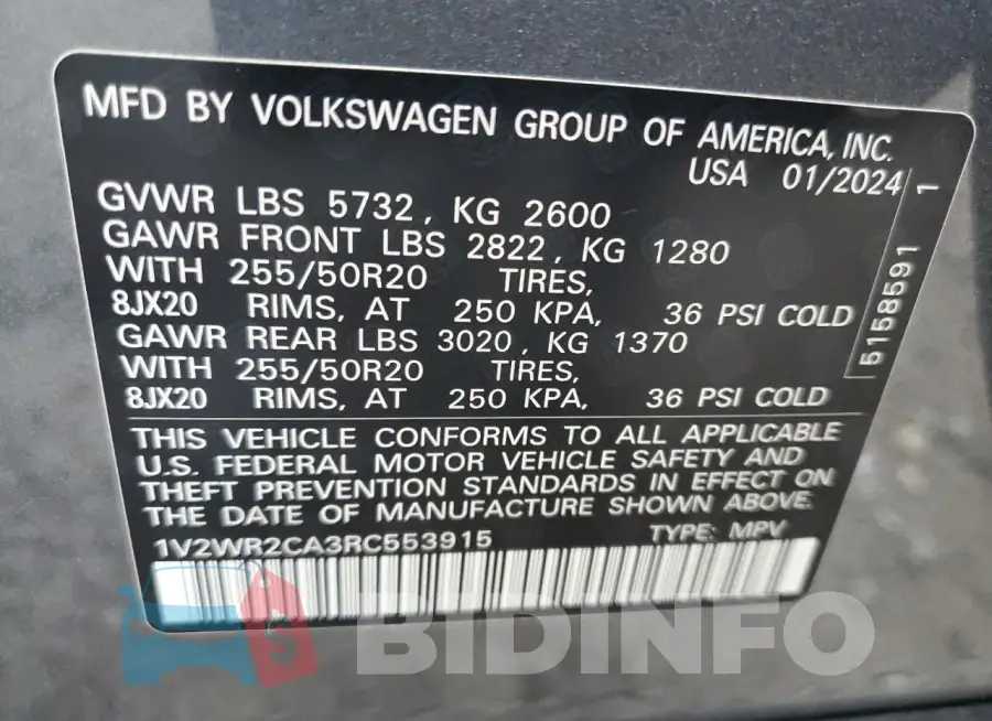 1V2WR2CA3RC553915 Photo# 14