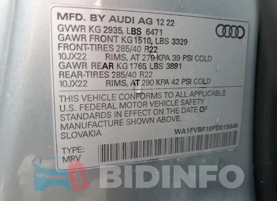 WA1FVBF10PD015649 Photo# 13