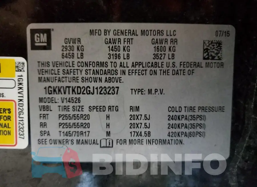 1GKKVTKD2GJ123237 Photo# 13