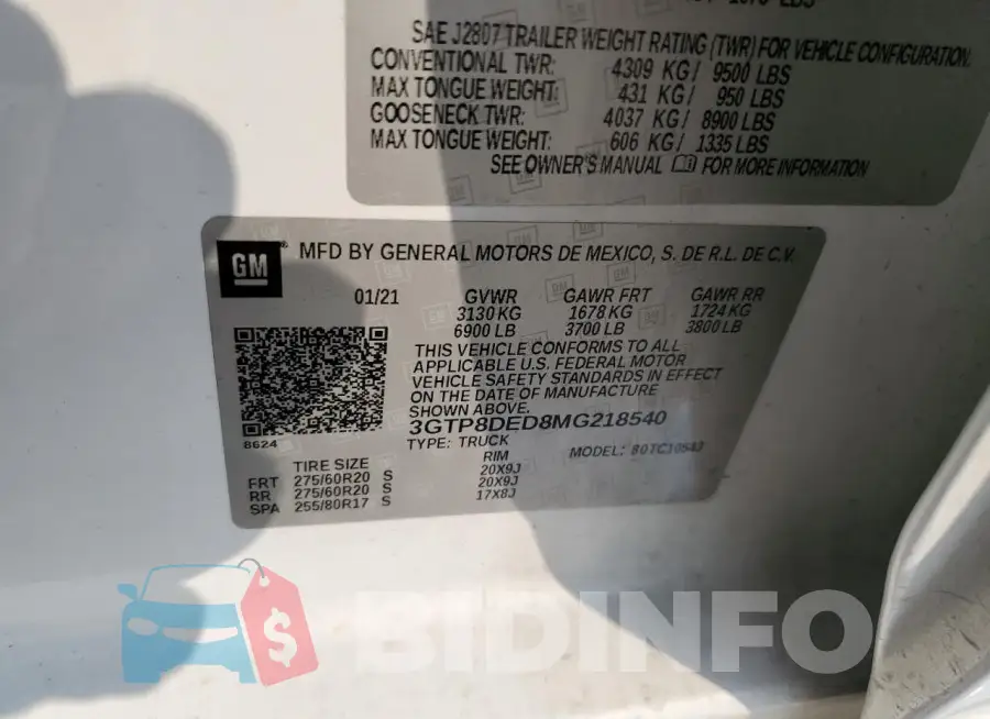 3GTP8DED8MG218540 Photo# 12