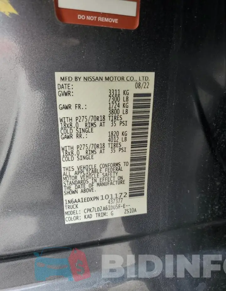 1N6AA1EDXPN101172 Photo# 12