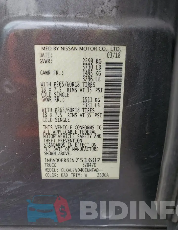 1N6AD0ER8JN751607 Photo# 12
