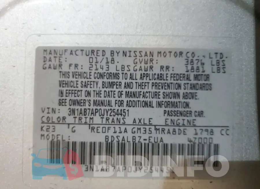 3N1AB7AP0JY254451 Photo# 12