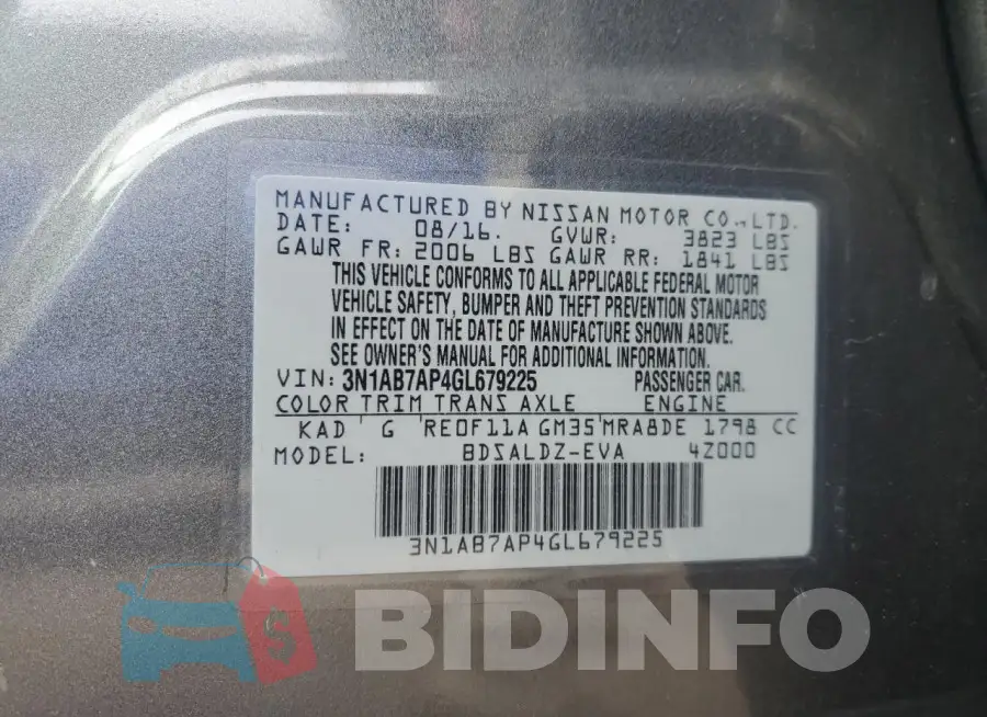 3N1AB7AP4GL679225 Photo# 12