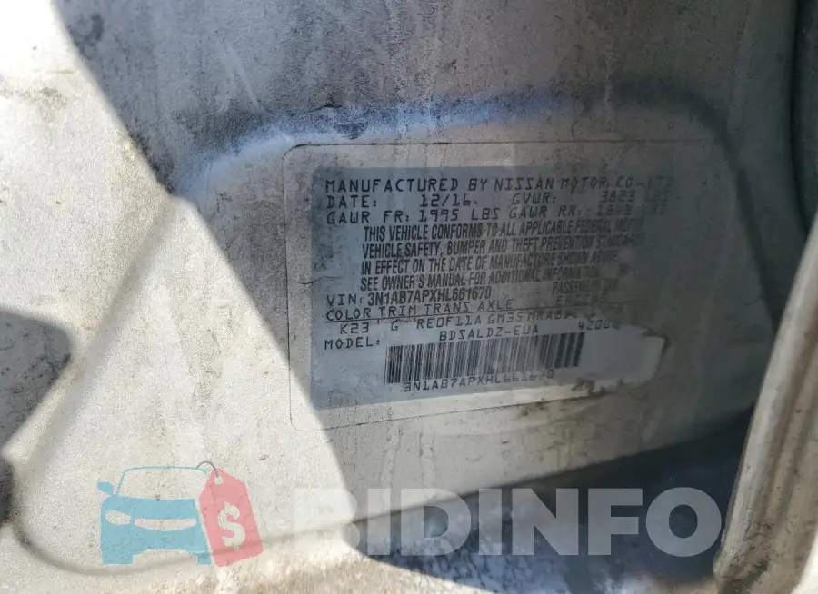 3N1AB7APXHL661670 Photo# 12