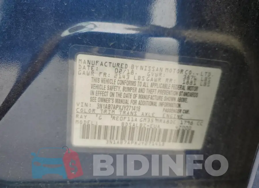 3N1AB7APXJY271418 Photo# 13