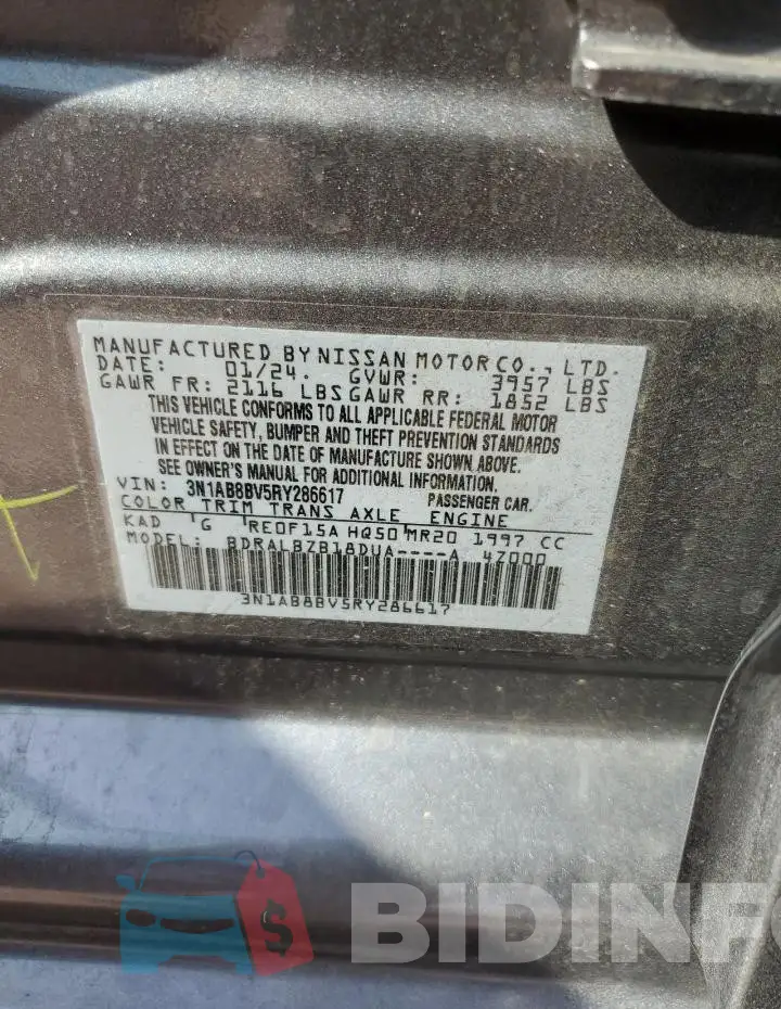 3N1AB8BV5RY286617 Photo# 13