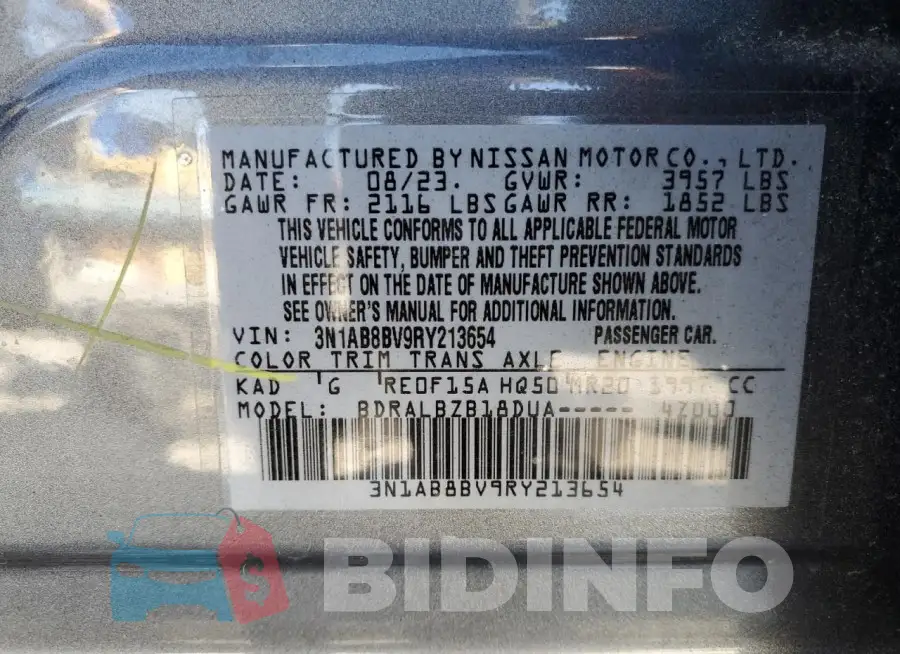 3N1AB8BV9RY213654 Photo# 13