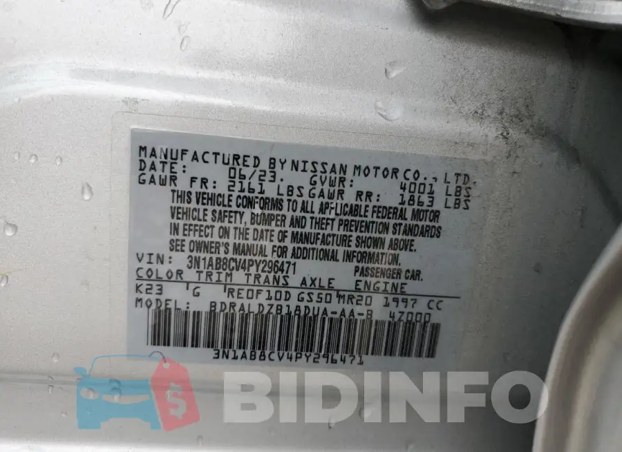 3N1AB8CV4PY296471 Photo# 13