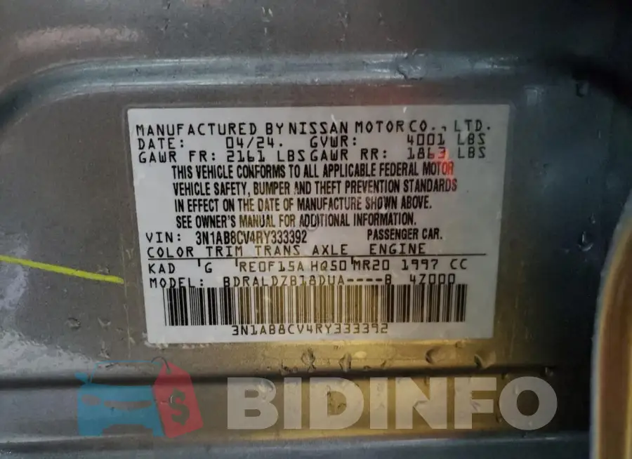 3N1AB8CV4RY333392 Photo# 12