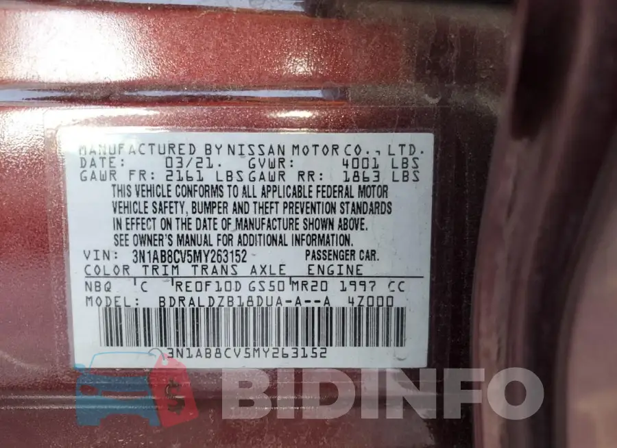 3N1AB8CV5MY263152 Photo# 13