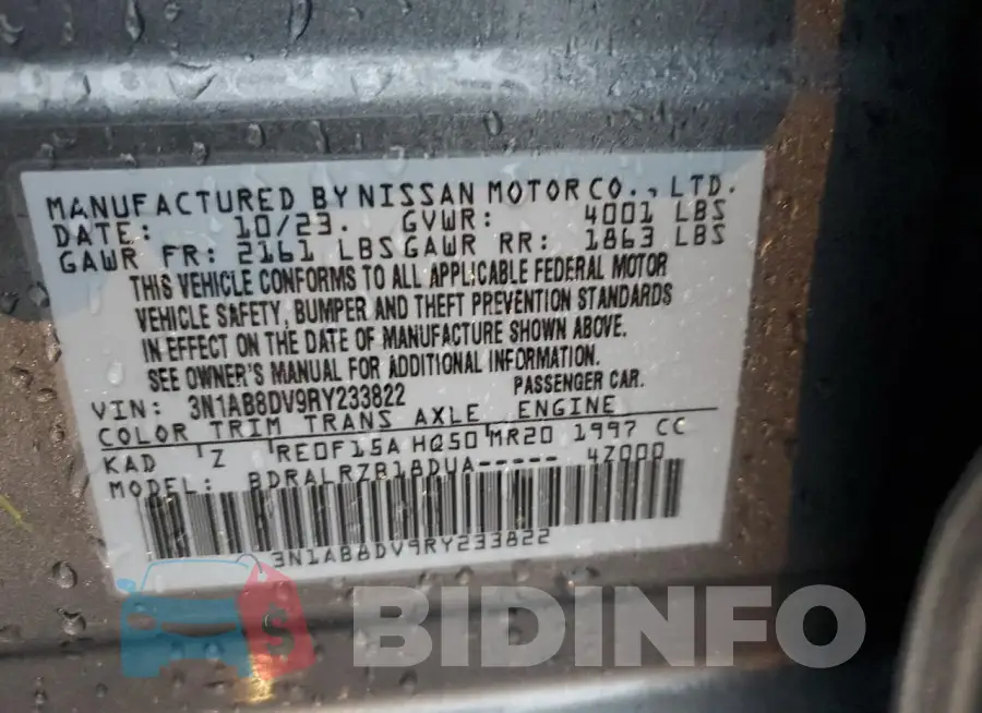 3N1AB8DV9RY233822 Photo# 12
