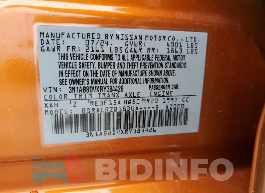3N1AB8DVXRY384426 Photo# 12