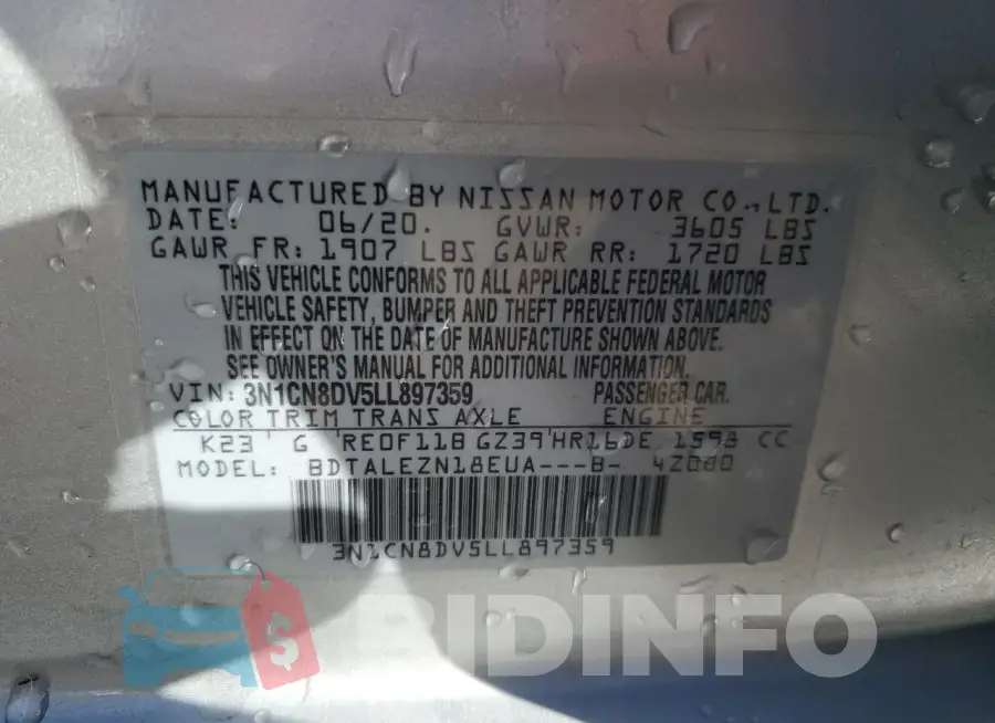 3N1CN8DV5LL897359 Photo# 13