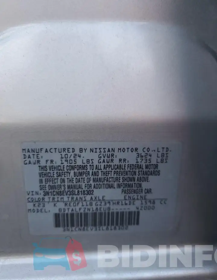 3N1CN8EV3SL818302 Photo# 12