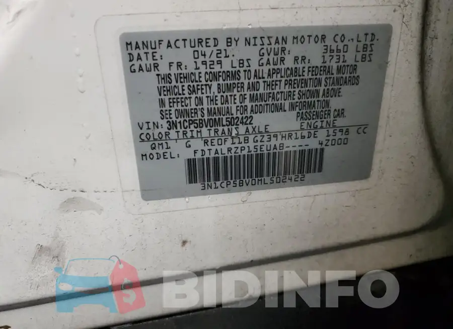 3N1CP5BV0ML502422 Photo# 13