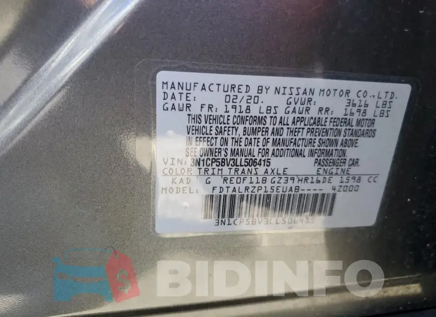 3N1CP5BV3LL506415 Photo# 12
