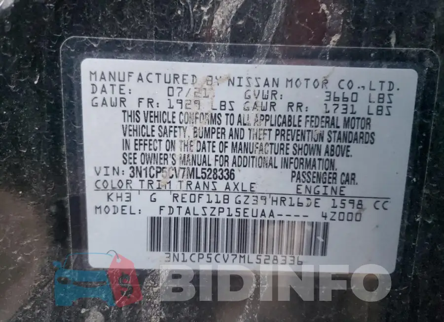 3N1CP5CV7ML528336 Photo# 13