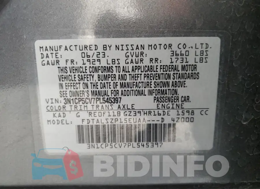 3N1CP5CV7PL545397 Photo# 13