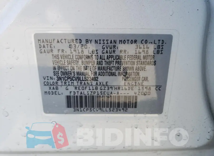3N1CP5CV9LL523492 Photo# 14
