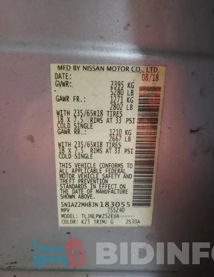 5N1AZ2MH8JN183055 Photo# 12