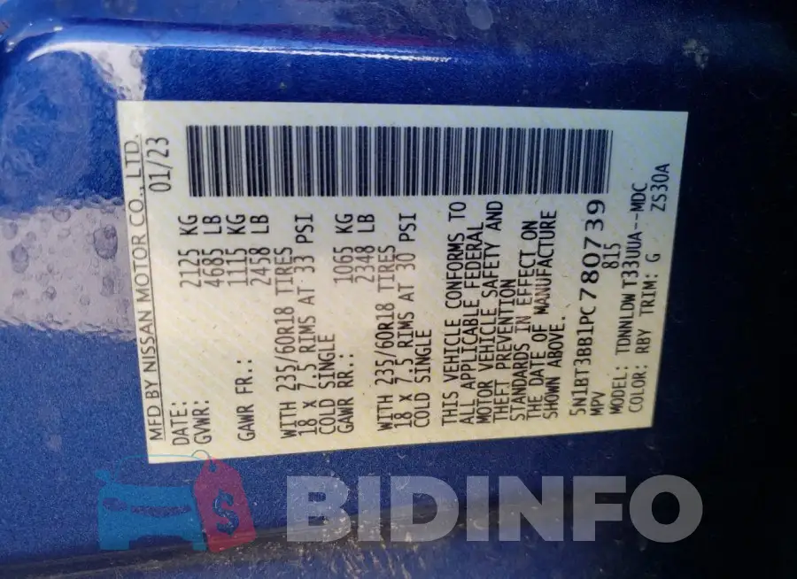 5N1BT3BB1PC780739 Photo# 13