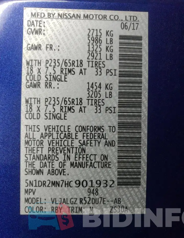 5N1DR2MN7HC901932 Photo# 13