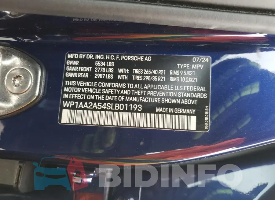 WP1AA2A54SLB01193 Photo# 14