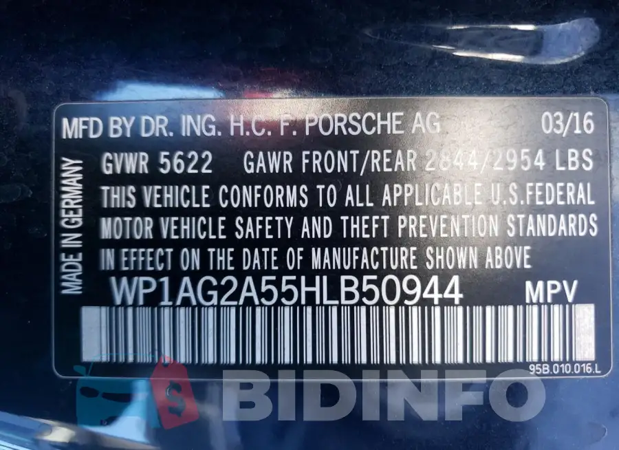 WP1AG2A55HLB50944 Photo# 13